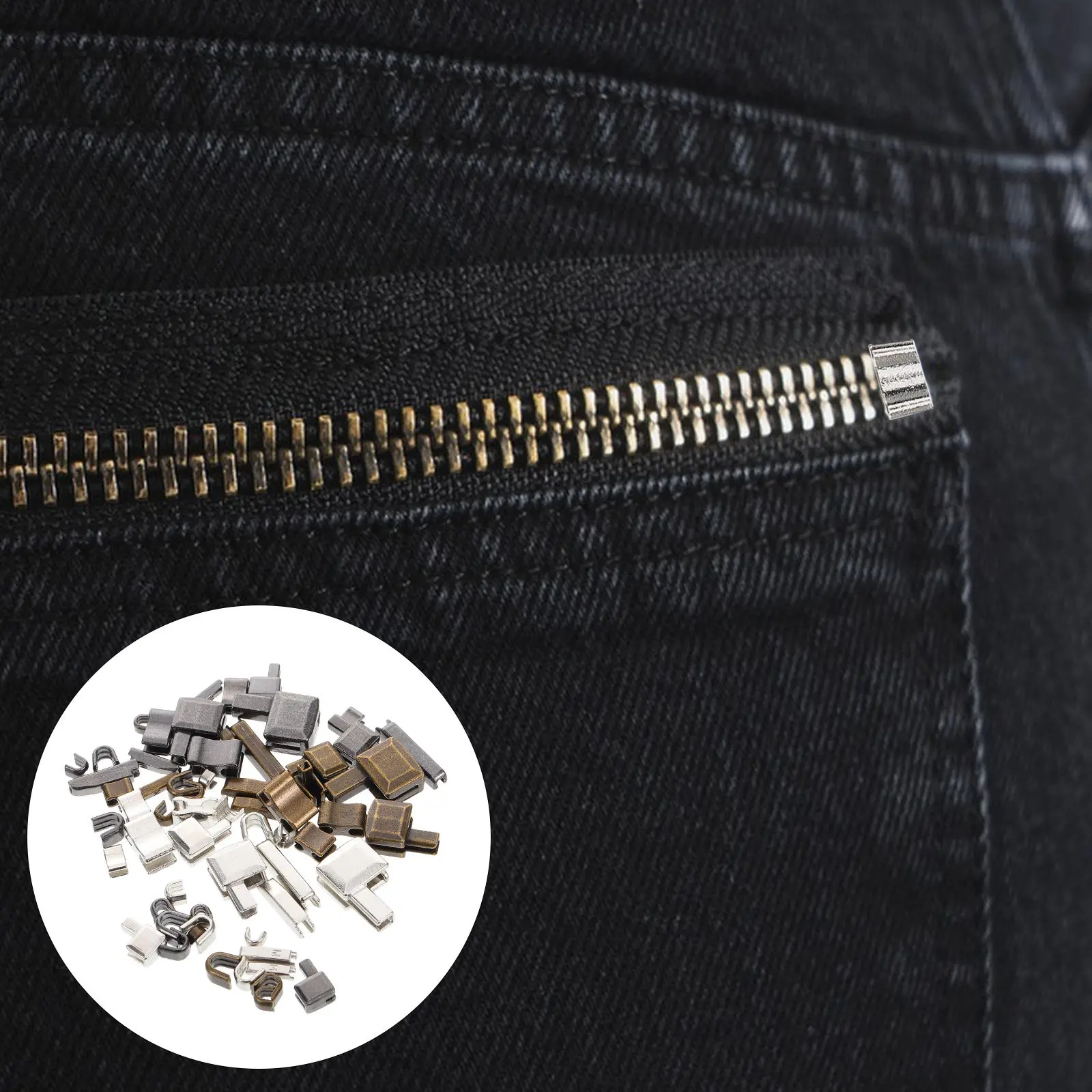 

Набор прочных металлических вставок-фиксаторов для ремонта молний (1 комплект) для курток, пальто, сумок, аксессуары для замены молний