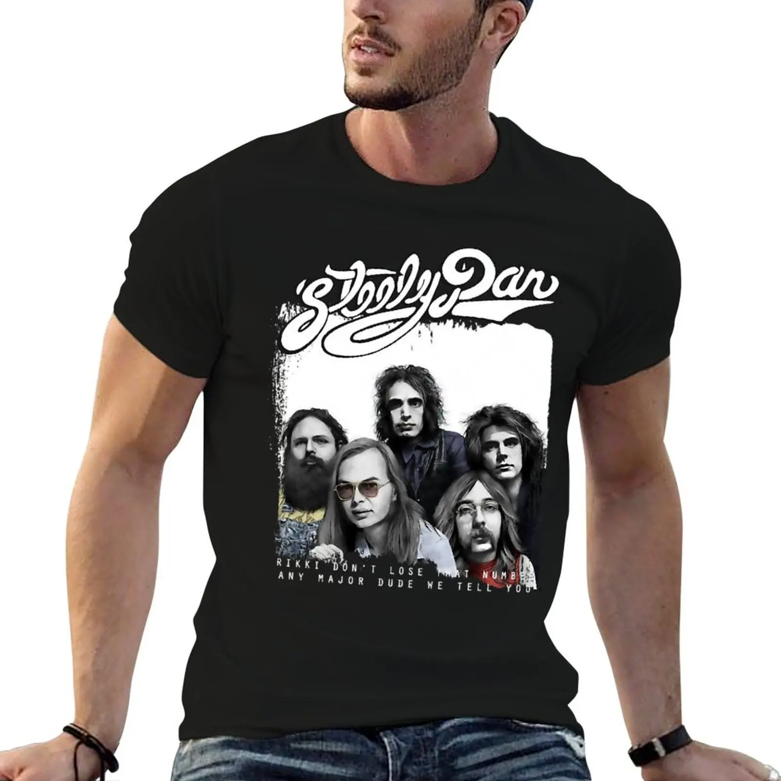 

steely dan bw T-Shirt man t shirt cotton t shirts for man slim fit T-Shirt