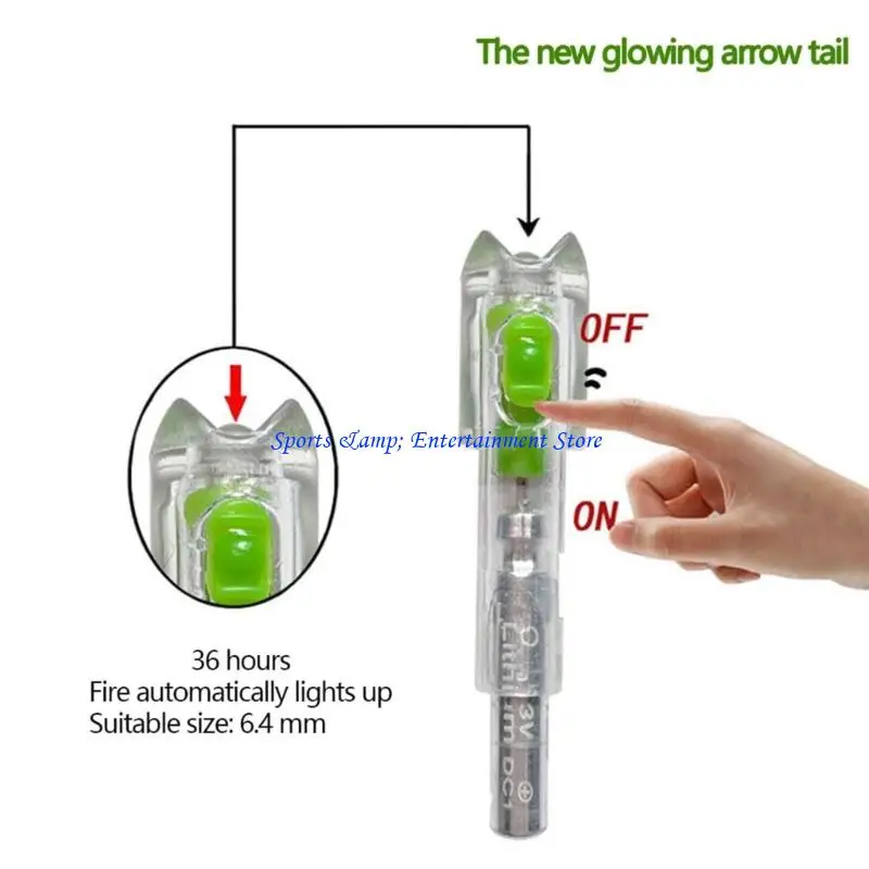 

G7NF 6Pcs Arrows Tail Luminously Nocks LED Lighted Nocks for 6.4mm Arrows Enduring