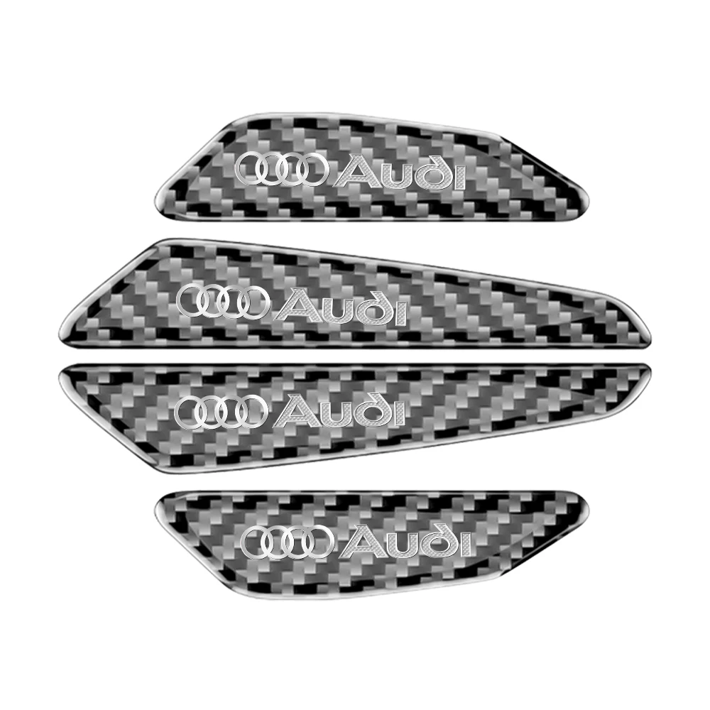 4 шт., Защитная Наклейка на дверь автомобиля, из углеродного волокна