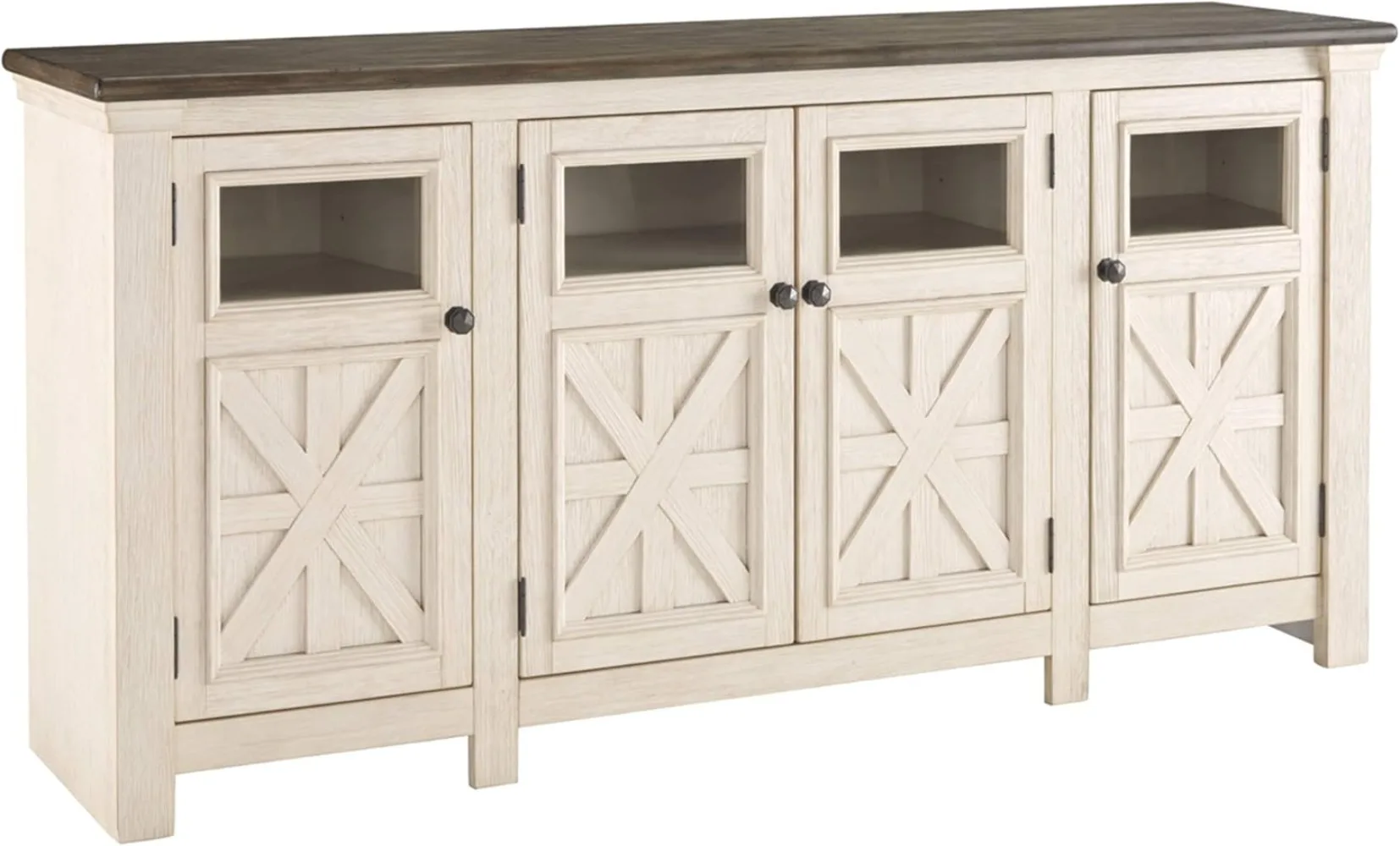 Signature Design by Ashley Bolanburg Two Tone Farmhouse TV Stand, Fits TVs up to 72