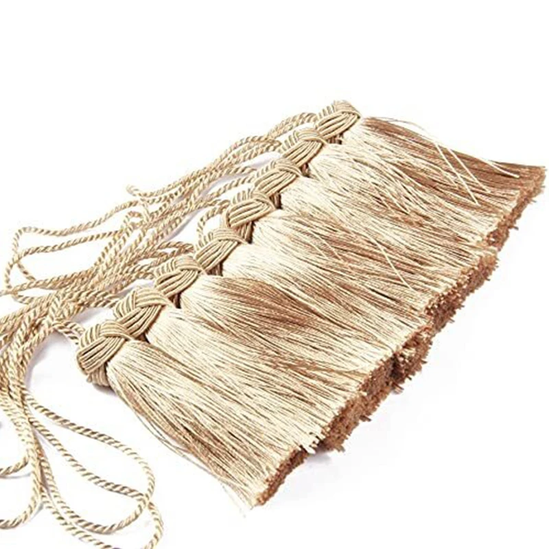 2Pcs Small Tassel Fringe Curtain Tieback Pendant DIY Cord Party Tassel Trim Curtains Decor Accessories Tassels Ribbon
