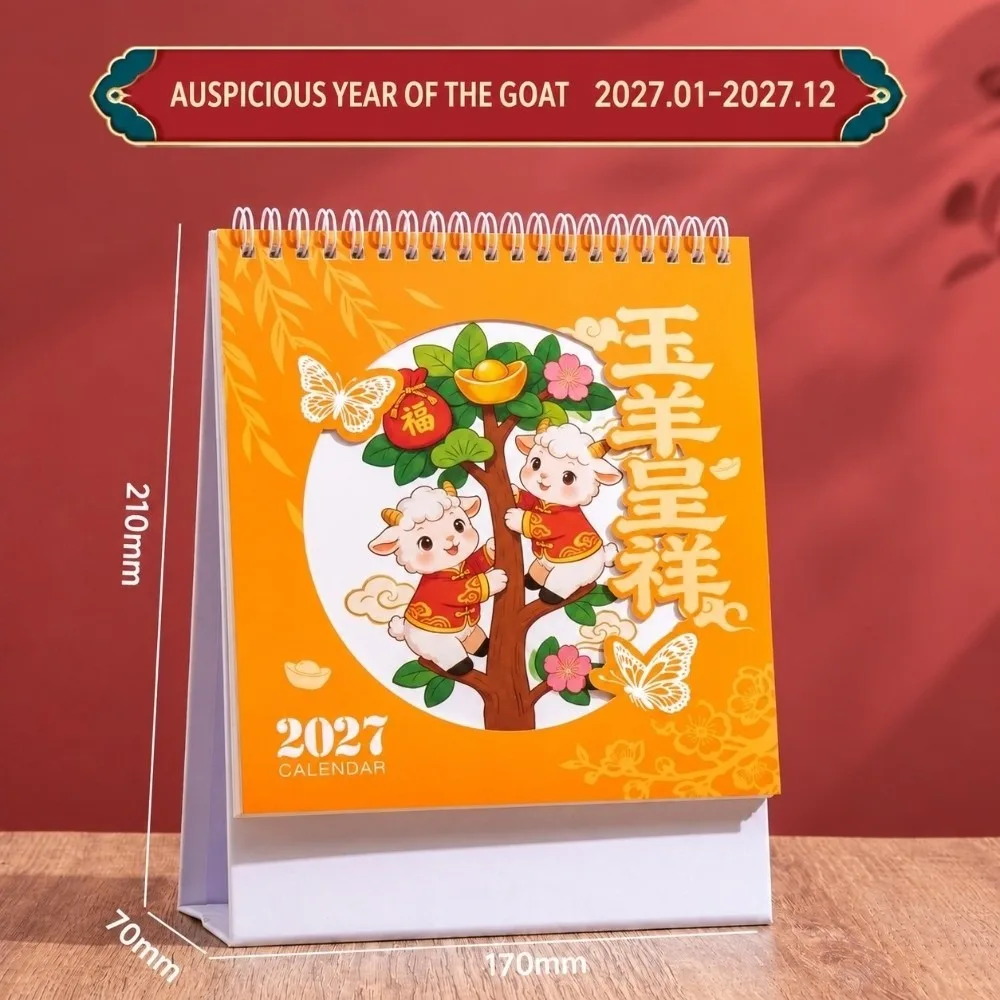 Durable Spiral Bound Desk Calendar Daily Note Writing Space Calendar Planner Standing Habit Tracker Desktop Calendar Office