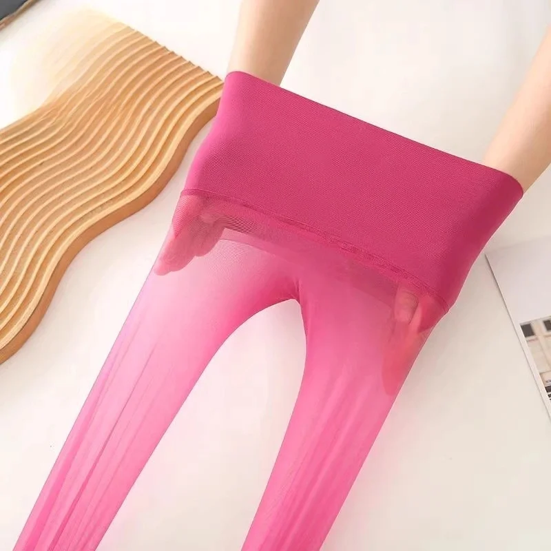 سلس 5D رقيقة جدا جوارب طويلة مثير المرأة ضيق النفط لامعة تخزين شفافة تنفس المسيل للدموع المقاومة جوارب طويلة كلوبوير