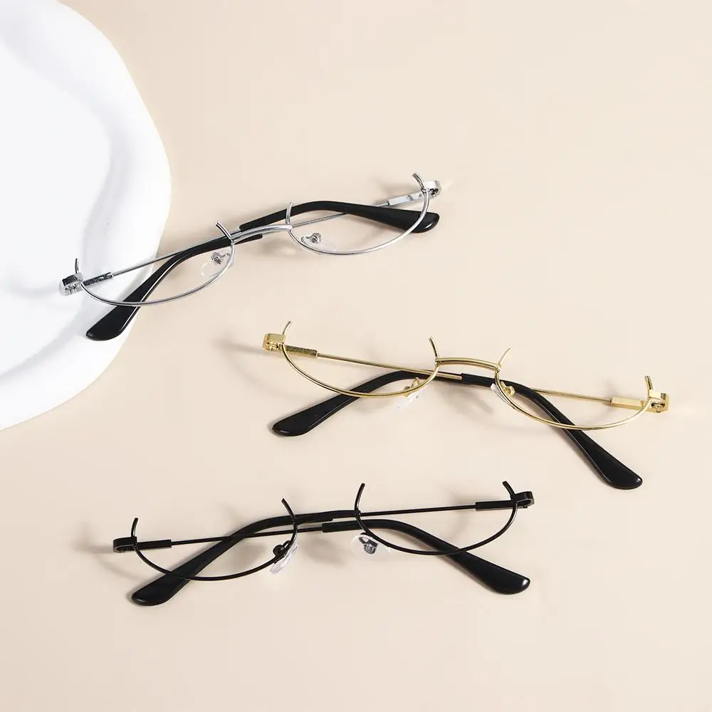 

Without Glasses Lens Female Male Cosplay Photography Decoration Oval Glasses Frame Half Frames Glasses Frame Spectacle Frames