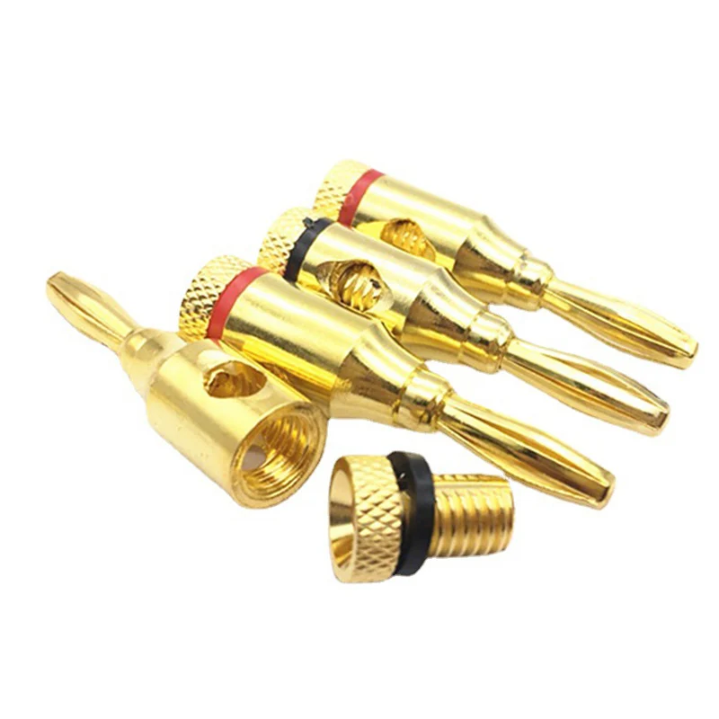 HIFI 4mm Reines Kupfer Vergoldet Bananen Stecker Lautsprecher Binding Post Verstärker F Buchse Terminal Hi-Fi Audio Kabel Zubehör