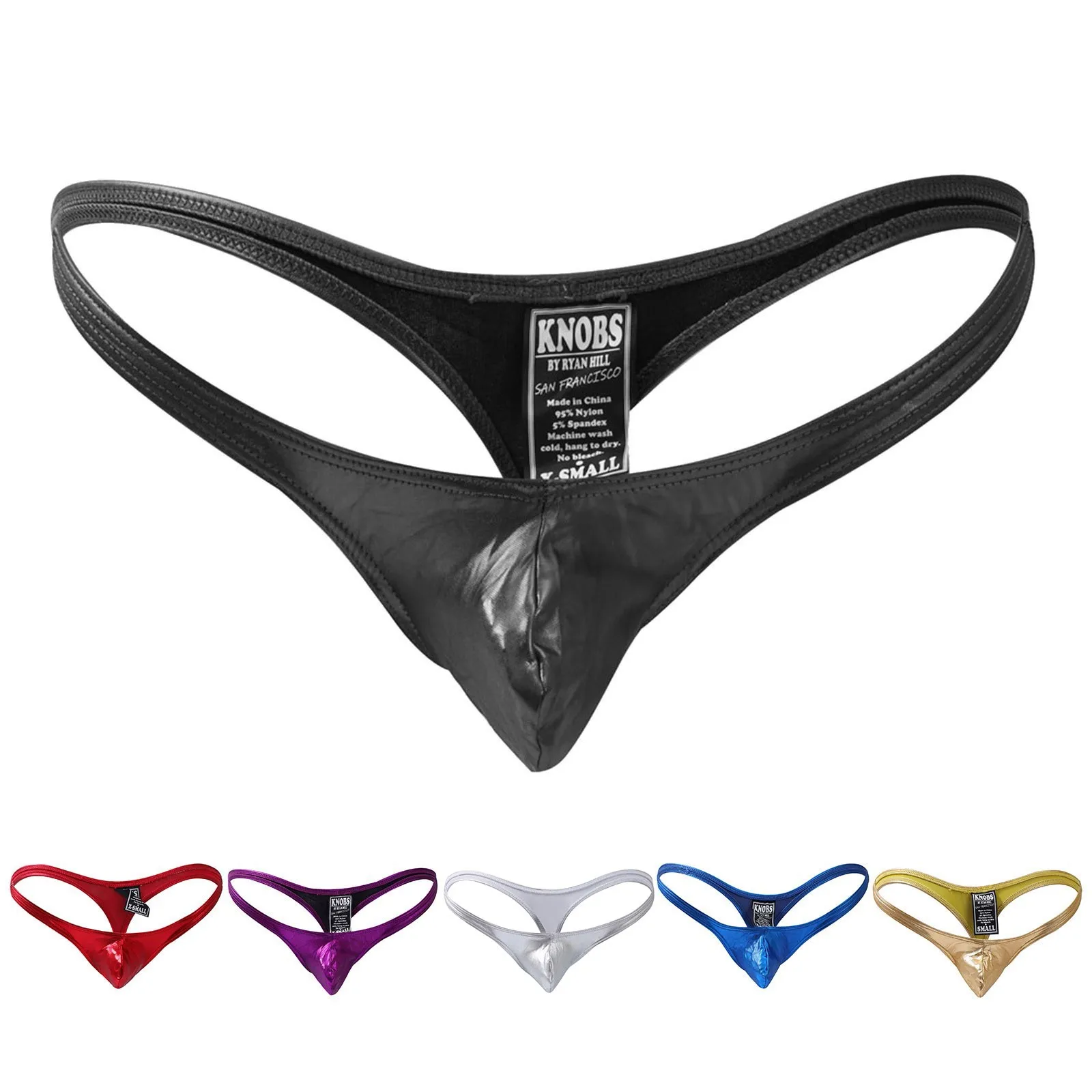 남성용 레이스 란제리 가죽 모조 가죽 남성용 끈 팬티 섹시한 무봉제 힙 팬츠 남성용 이스터 바스켓