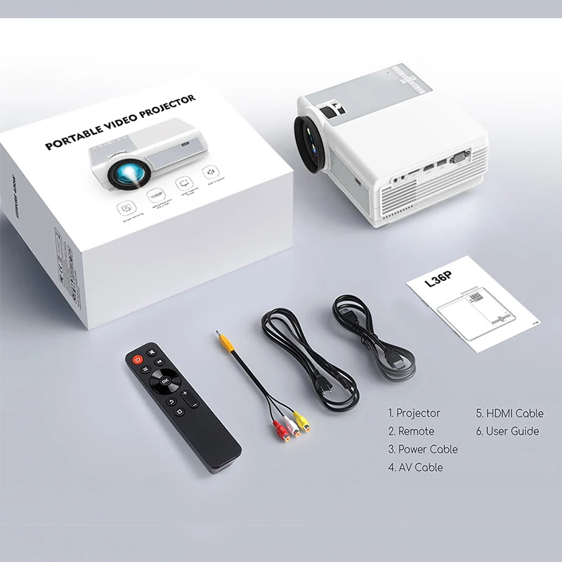 July008 Professional Manufacturer 1080P Full HD Bluetooth WIFI LCD Smart Projector Wireless TV Portable Mini Cinema