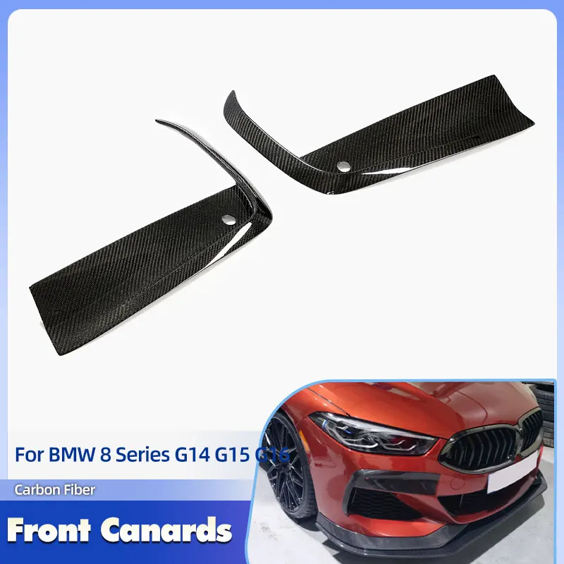 

Car Front Bumper Canards Carbon Fiber for BMW 8 Series G14 G15 G16 M-Sport 2018-2022 Racing Air Vent Trims Fins Body Kits