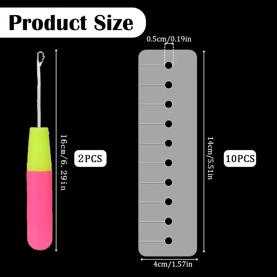 10/20pcs Heat Shield Guards Hair Extension Tool Multi Hole Shield Spacers Fusion Glue Protector Templates Pulling Needle Set