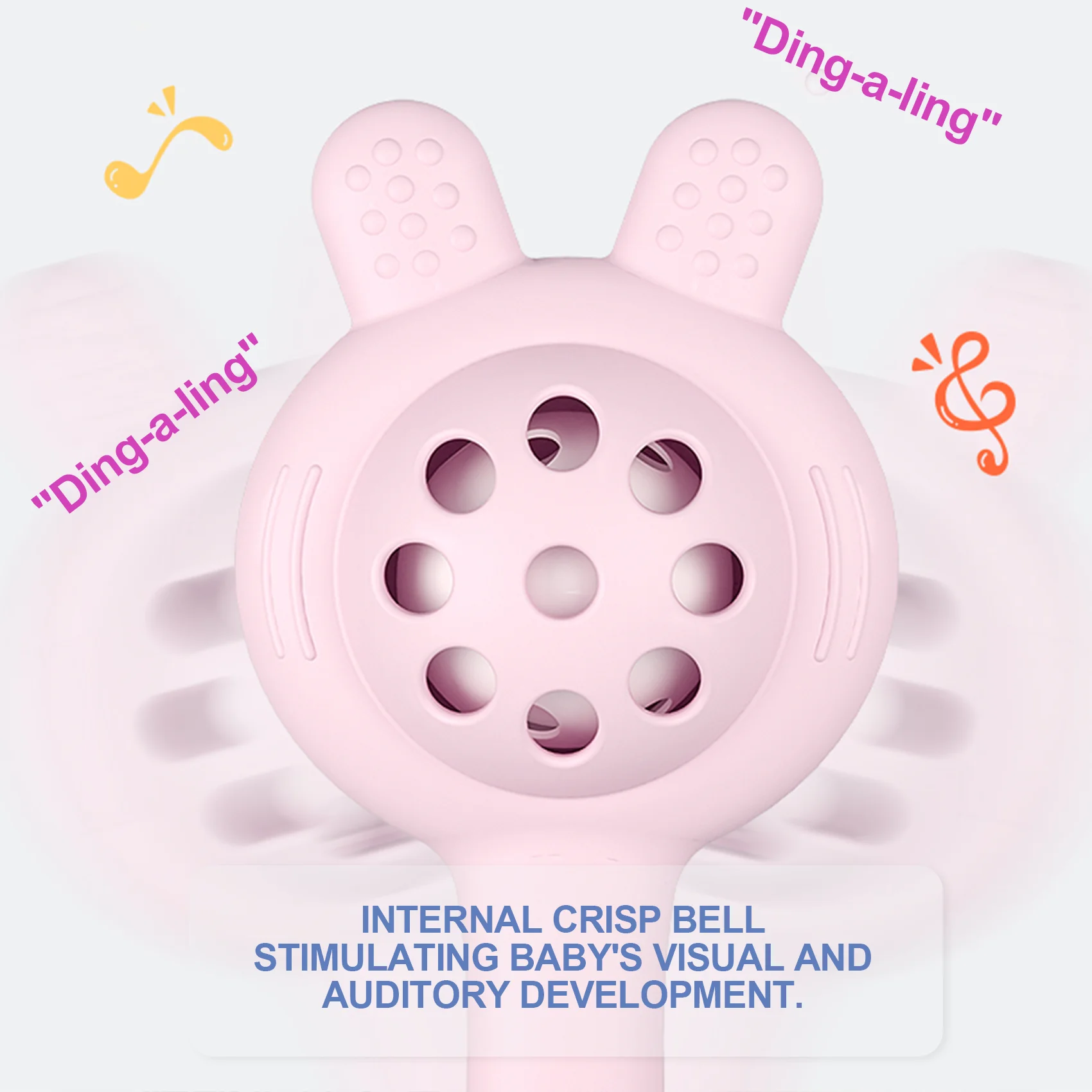 Baby Ringing Bell Toy Can Bite Water Boiled Sand Hammer Early Education Follow up and Grasp Training Newborn Hand Ringing Bell