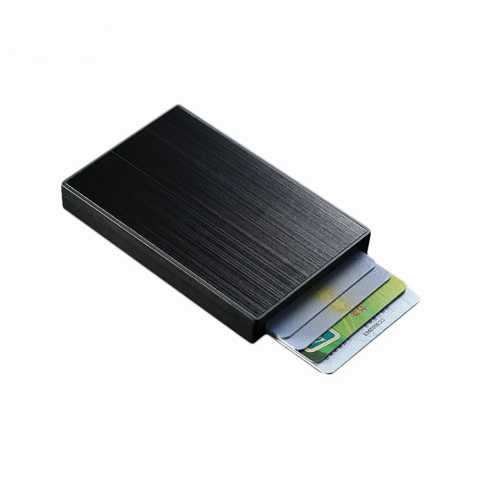 Automatic Side Button Business Card Holder Metal Aluminum Case Credit Card Box Card Holder Card Wallet Alloy Business Card Case