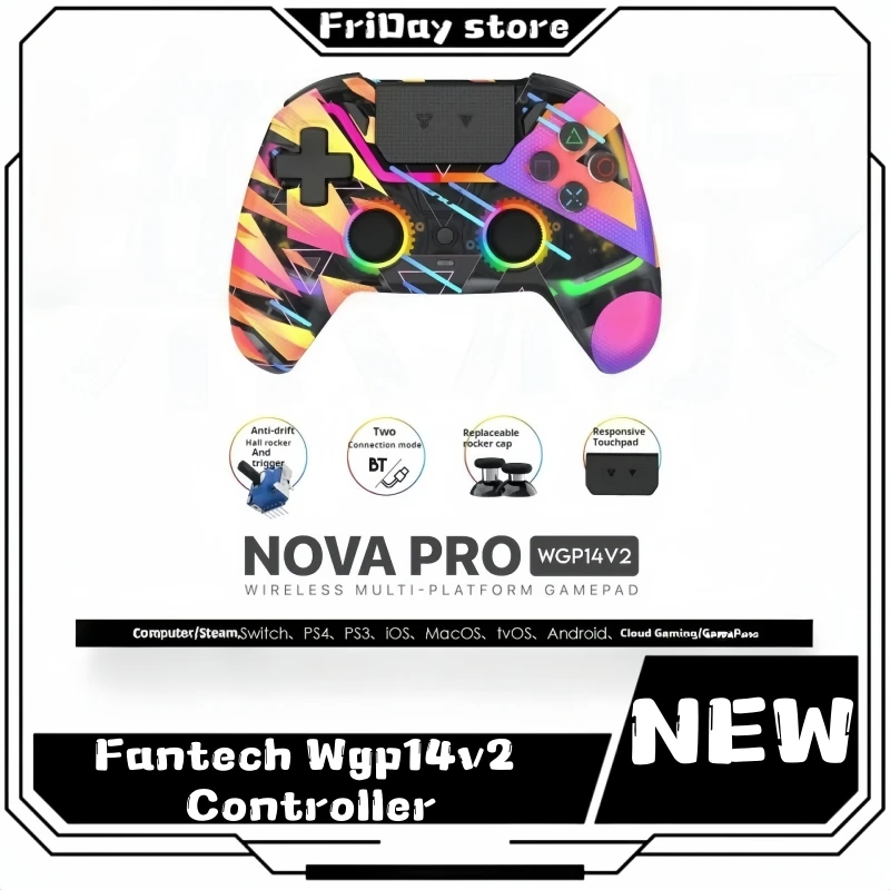 Fantech Wgp14v2 Esports Wireless Bluetooth Dual Hall Dual Touch Vibration Steam Switch Ns Xbox Black Myth Wukong Game Controller