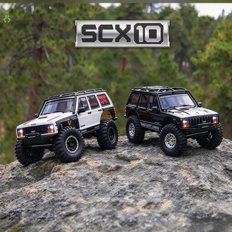 AXIAL1/10 SCX10  Iii Brush Motor 3-Way Remote Control Cherokee Xj Four-Wheel Drive Brush 3s Climbing Car Rtr Version.