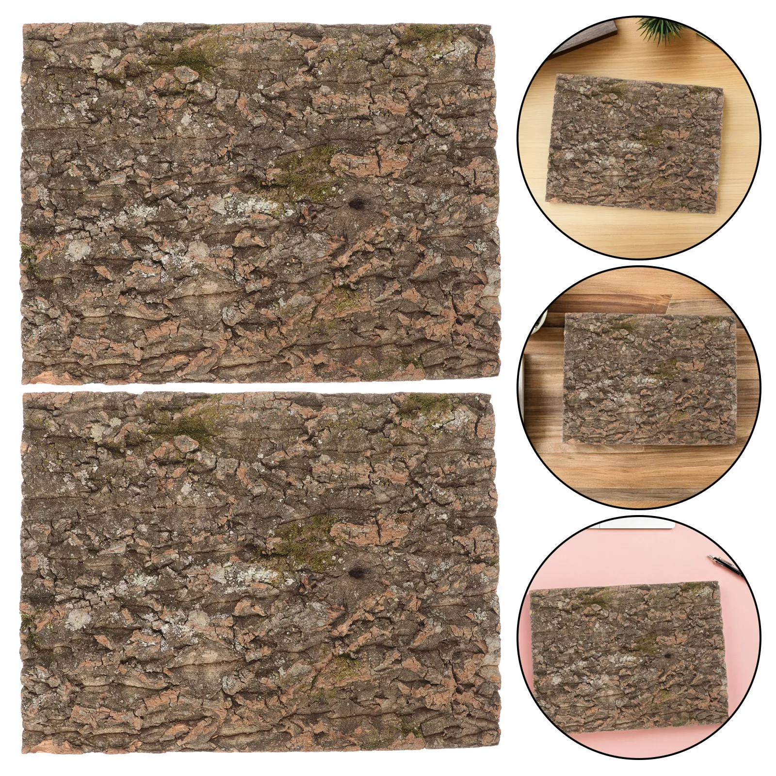 

2Pcs Reptile Climbing Wall Natural Cork Bark Aquarium Panel Terrarium Background Decor Accessories Climbing Terrarium Decor