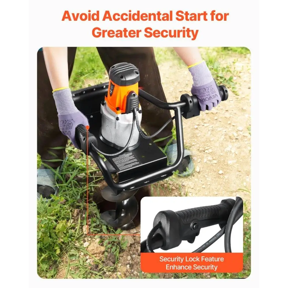 Electric Post Hole Digger 1500W Power Motor 5.71 Inch Auger Bit for Easy Digging and Landscaping Tasks