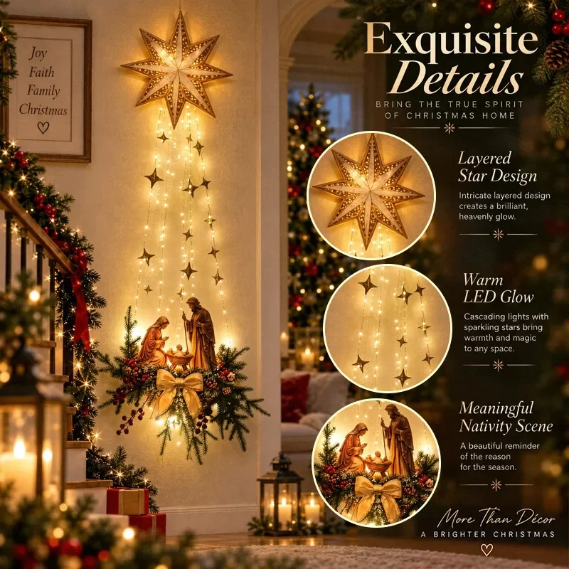 LED Nativity Star Wall Decor 3
