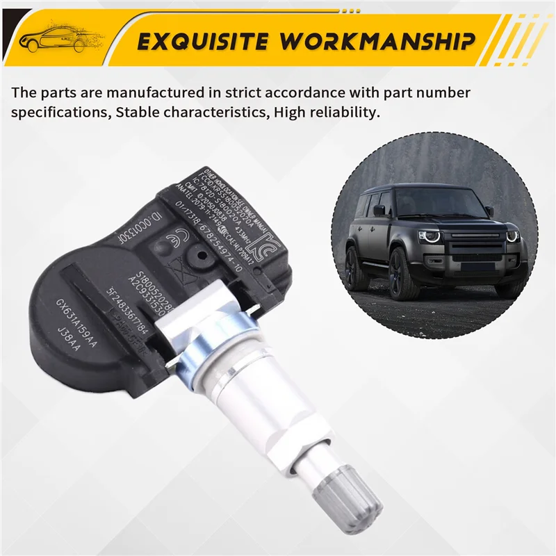 

X39A-4PCS 433MHZ TPMS Sensor Tire Pressure For Land Rover Range Rover Jaguar F-PACE GX63-1A159-AA C2D47173