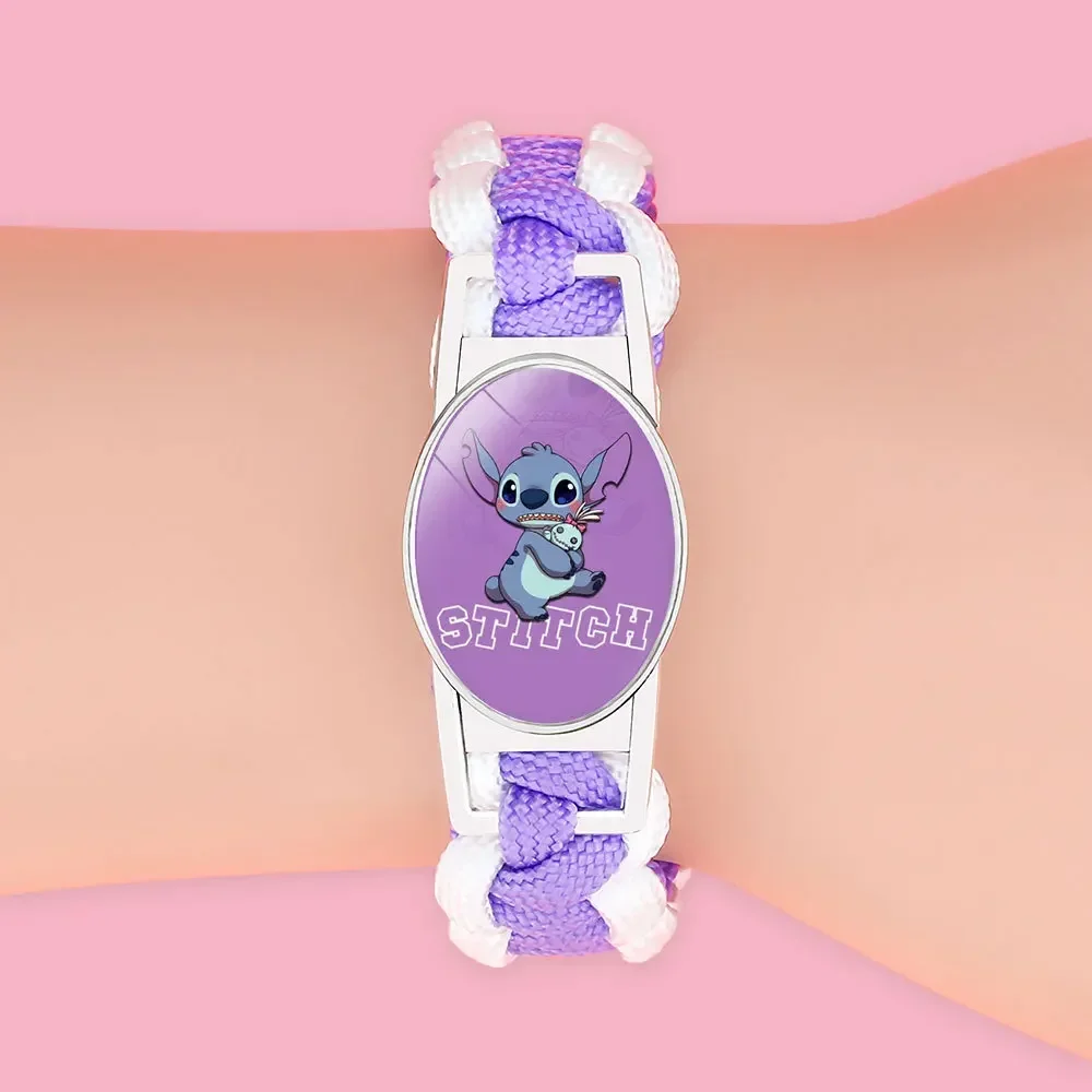 Disney-pulsera de Lilo & Stitch de dibujos animados para niños y niñas, joyería impresa, figuras de Anime, juguetes lindos, regalo de fiesta de