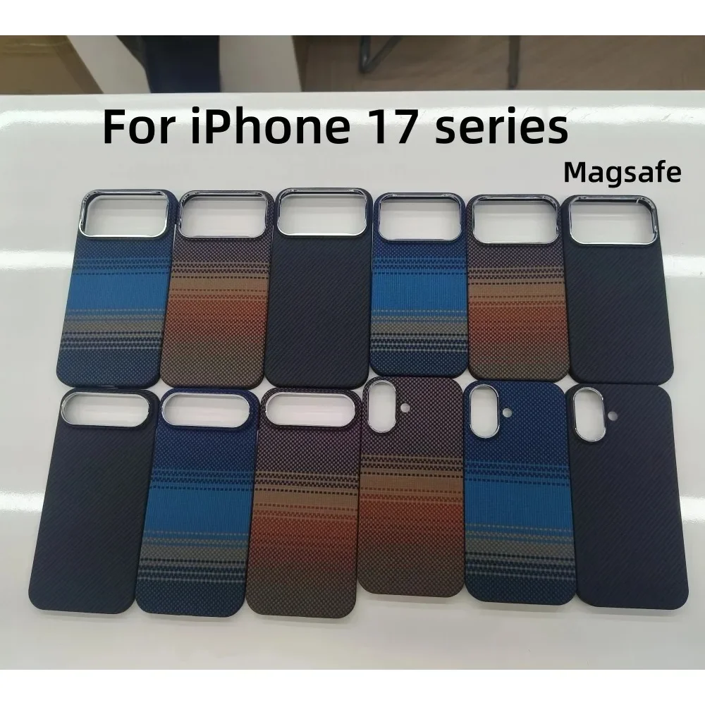 

Business Real Aramid Kevlar Carbon Fiber Skin Feel Case For IPhone 17 Air Pro Max Wireless Charge Ultra Light Slim Protect Cover