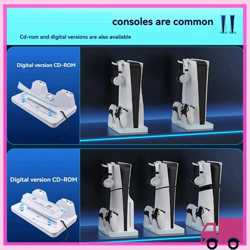 

Compact Thermal Charging Dock For PS5/Slim/PRO Console Universal Multi-Function Charging Dock For PS5 RGB Lighting Stand