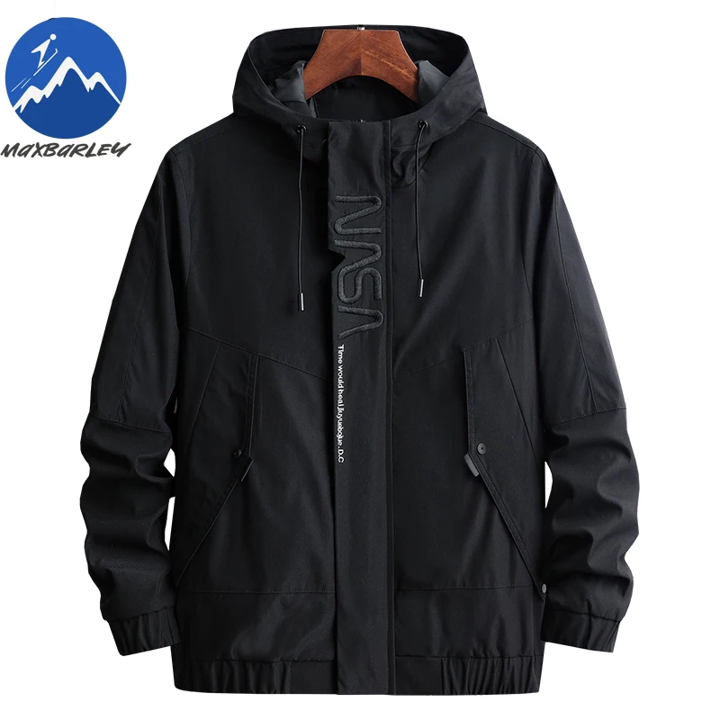 Cargo Jacket Men 2025 Spring Autumn Trendy Casual Embroidered Hooded Coat Plus Size 8XL Fashion Sports Pocket Windbreaker Coats