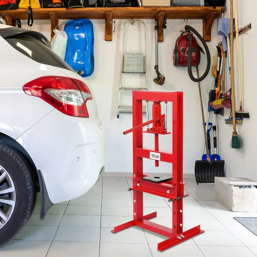 

Hydraulic Shop Press 6 Ton with Press Plates H-Frame Benchtop Press Stand RED