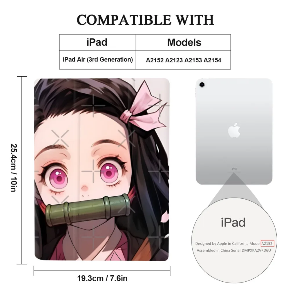 Nezuko For iPad Case For iPad 10th Pro 9 8 7 For iPad Air 5 4 3 2 Mini 6 10.5 cover