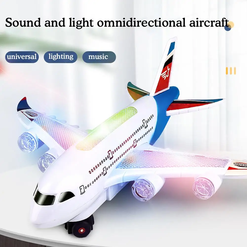 Electronic Aeroplane Toy with Music Autopilot Flash Sound Aircraft Automatic Rotation Plane t Airplane Toy