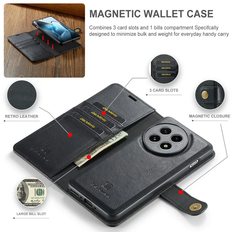 For Oneplus 15 5G 2IN1 Detachable Leather Wallet Case for OnePlus 13 Luxury Cover One Plus 13 15 Magnetic Flip Funda Shockproof