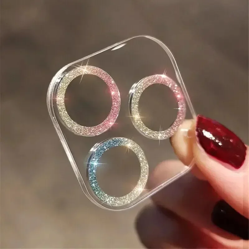 Bling Glitter Diamond Clear Camera Lens Protector Case for IPhone 15 14 13 12 11 16 Pro Max Mini Plus 14Pro 15Pro 15Promax Cover