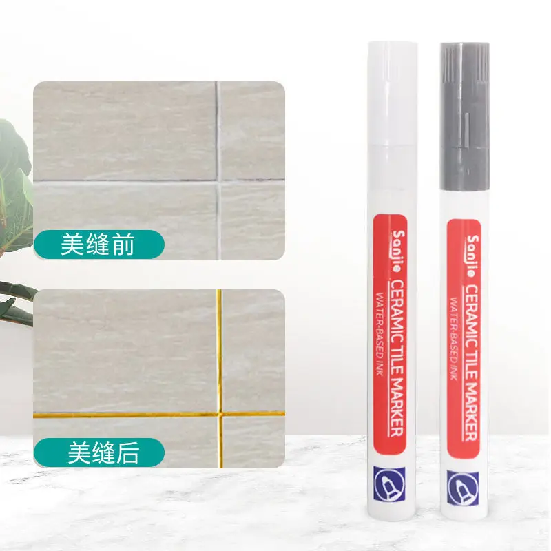 Roise White Waterproof Tile Marker Grout Pen Wall Seam Pen 10Color Optional,for Tiles Floor Bathroom Decontamination Seam Repair