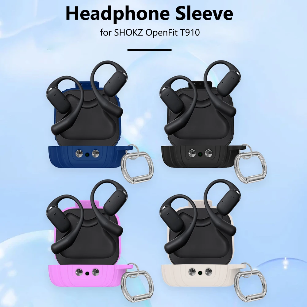 Silicone Headphone Shell With Hook Earphone Headphones Cover Waterproof Fall-protection Anti-loss for SHOKZ OpenFit T910