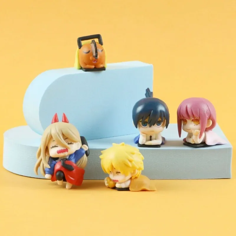 Anime Chainsaw Man Power Figurine Denji Aki Sleeping Decoration Statues Makima Figures Pochita Desk Ornament Room Accessories