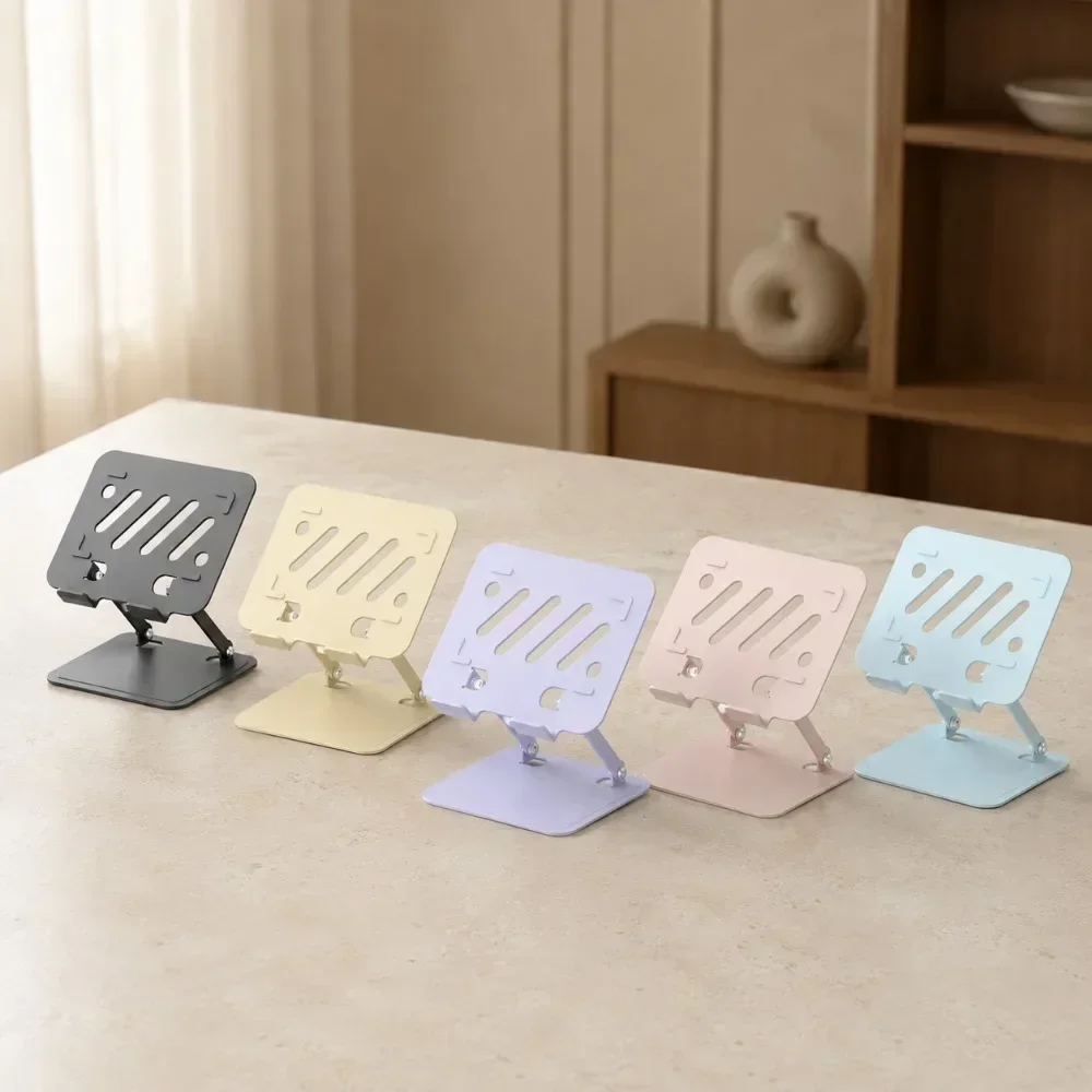 Desktop Tablet Stand 360 Rotation Metal Foldable Adjustable Phone Holder Universal for Live Streaming Desk Home Office