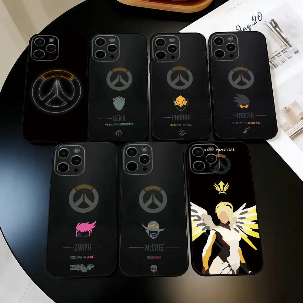 

G-Game O-Overwatch Phone Case For iPhone 17,16,15,14,13,12,11 Plus,Pro Max,XS,Soft Silicone Black Cover