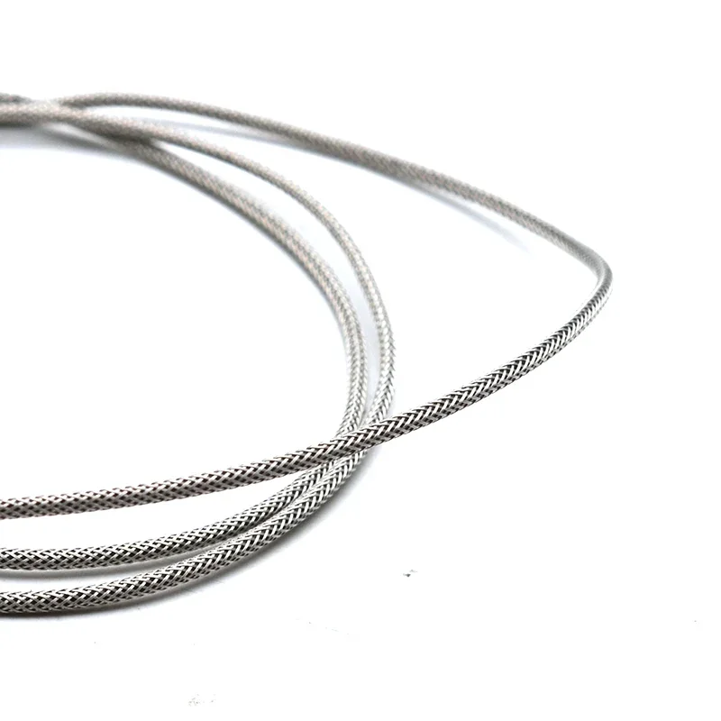 Metallic Shield Cable Cloth-covered Waxed, 1 Core Braided Shield, Vintage-style Pushback Guitar Wire, 2 Meter