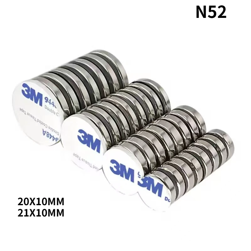 AliExpress NONE N52 20x10 21X10 30X10 Refrigerator Magnet 3M sticker tape Neodymium Strong Ebike Motor Generator Engine Office Science Diy Craft
