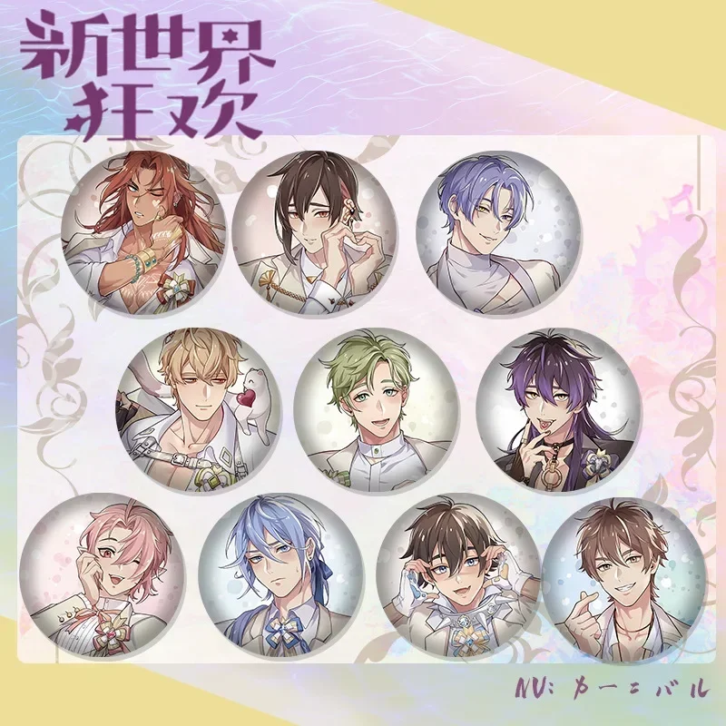 Anime Game Nu: Carnival Eiden Yakumo Olivine Kuya Edmund Metal Badge Button Brooch Pin Cosplay Souvenir Toy Cute Fans Gifts