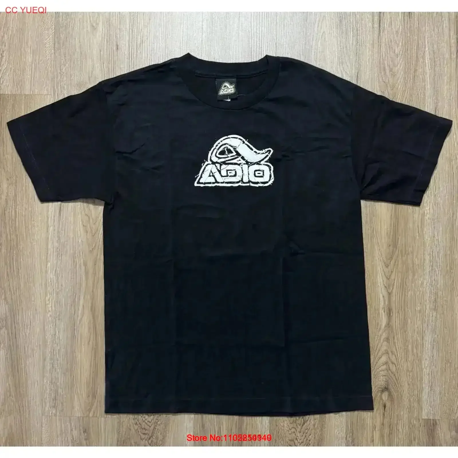 Vintage Y2K ADIO Skateboard Camiseta negra Shirtn Talla XL Lavado Estirado Cómodo Moda Versátil Suave Casual vintage