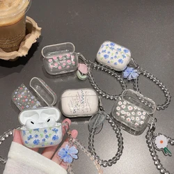 Glitter Shiny Pendant Bead Bracelet Earphone Case for Apple airpods Pro 2nd  Fashion Heart Flower Cover For AirPods 4 3 2 1 Case
