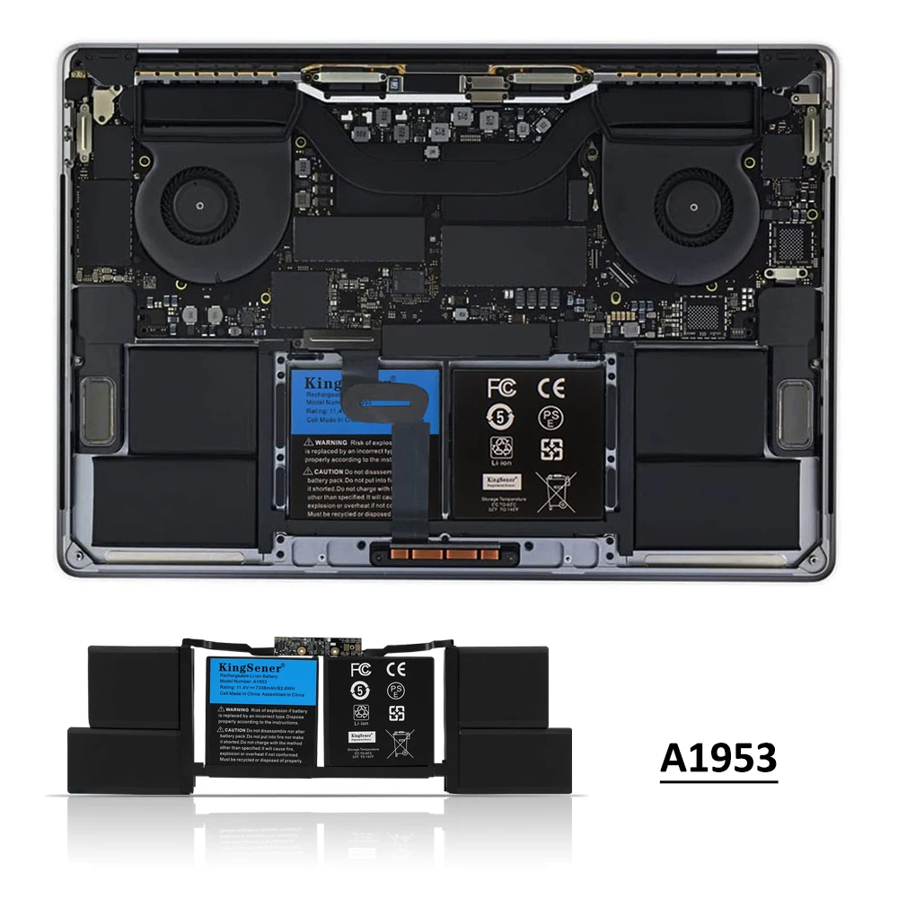 KingSener AAE baterai Laptop untuk Apple MacBook Pro 15 inci A1990 Mid 2018 2019 EMC 3215 MC3359 MR962LL 11.42V 83.6Wh alat Gratis