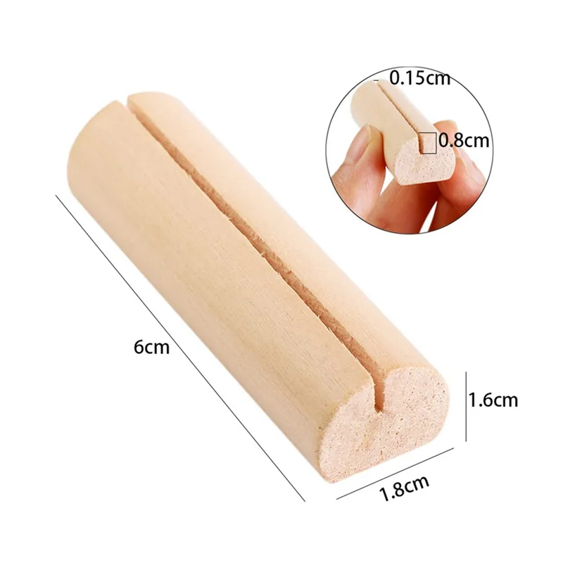 VELIF-40PCS Wood Place Card Holders Wooden Table Number Stands Wedding Sign Rustic Message Name S Display Stand