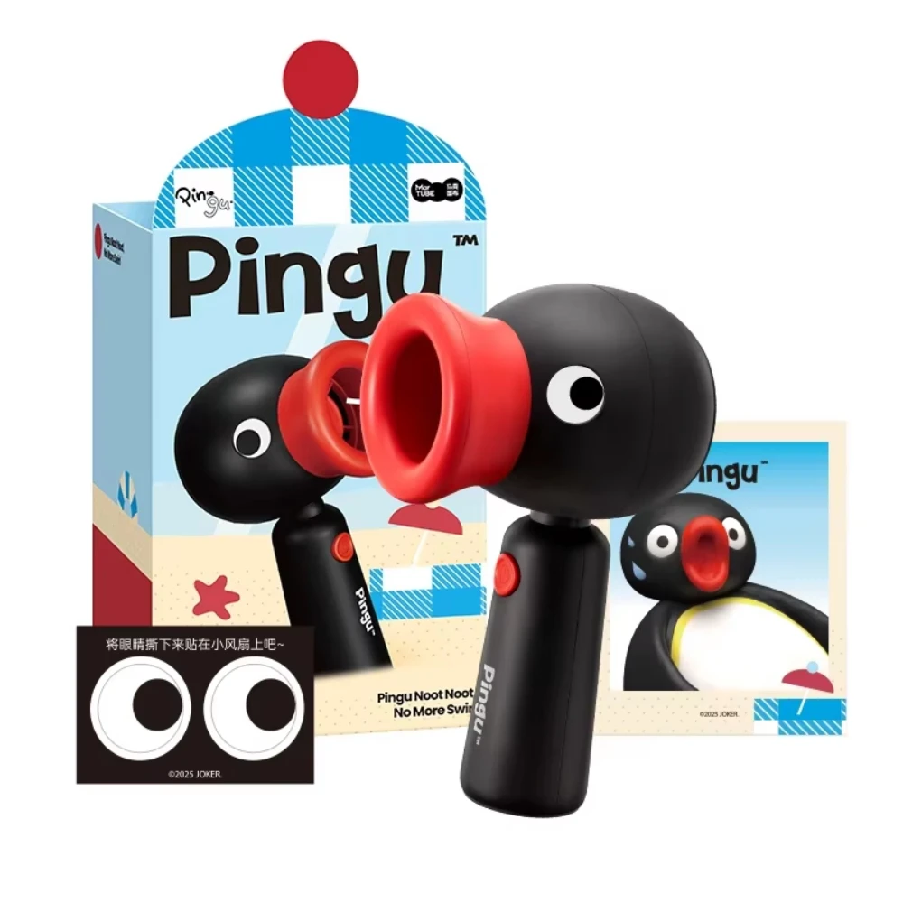 New Pingu Handheld Fan Chargeable 2000mah Rotatable Summer Fan Toys Desk Office Students Anime Peripheral Gifts Travel Summer S