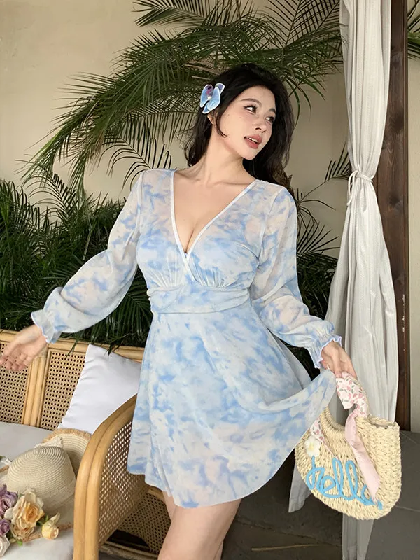 2026 New Plus Size 5XL Style Women's Swimsuit Backless Hot Spring Bathing Suit Belly Cover Slimming One-Piece Swimsuit