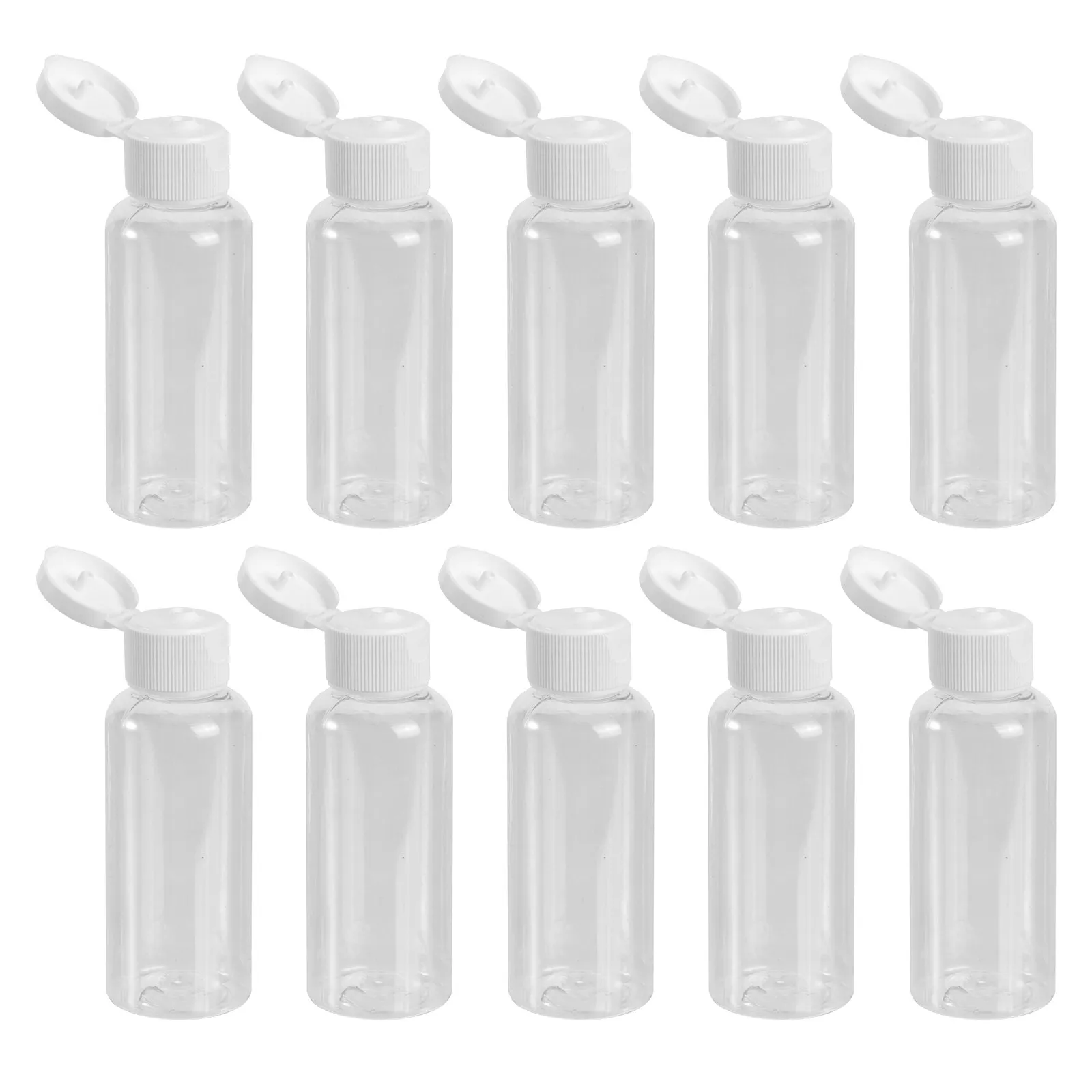 10Pcs 50Ml Travel Bottle Set High Transparency Leakproof Squeeze Dispenser for Liquids Oils Gels Creams Vitamins Face Serum Hand