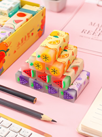 Cute and Creative Fruit Shaped Erasers, Novelty Stationery School Supplies Perfect Gift for Students/Some Accessories, Colors,