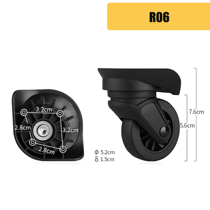 For Samsonite R06 Luggage Repair Wheels 360° Rotating Universal Caster Mute Wear-Resistant For Suitcase