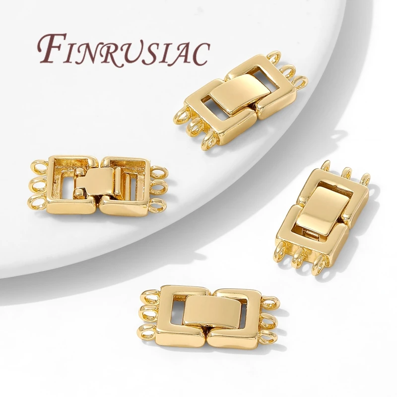 18K vergoldete 1/3-reihige Perlenverschlüsse für Schmuck, modische Halsketten, Armbänder, Verschlüsse, Beschläge, Verbinder, Zubehör, DIY-Ergebnisse – Detail 18