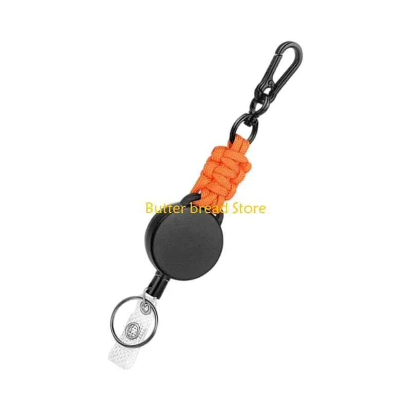 

W89C Retractable Keychain Badge Reels Heavy Duty Carabiner Holder Badge Holder Easy to Use for Name Card Keychain